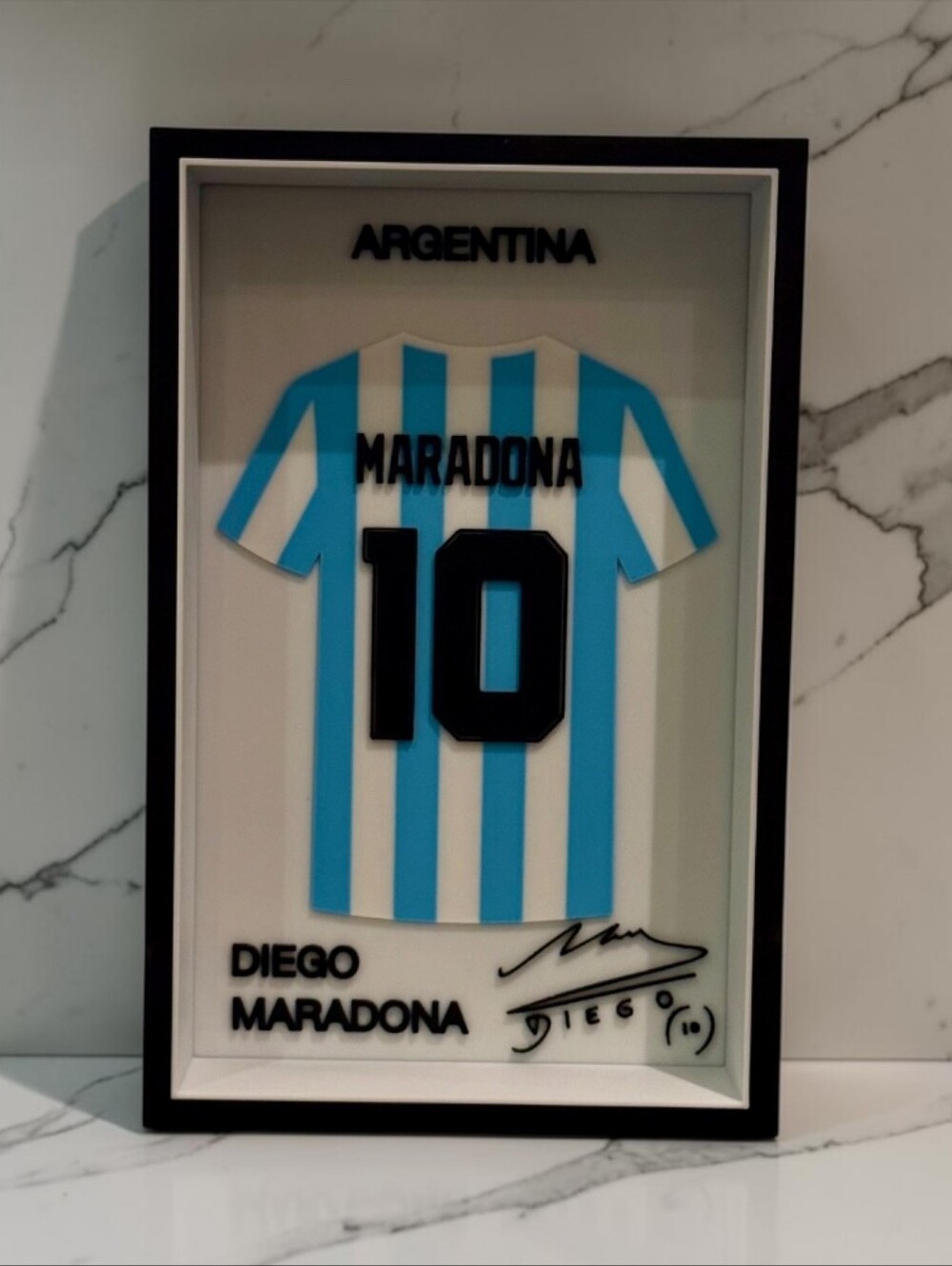 Diego Maradona Argentina #10 3D Jersey Shadow Box Display Frame Soccer Gift
